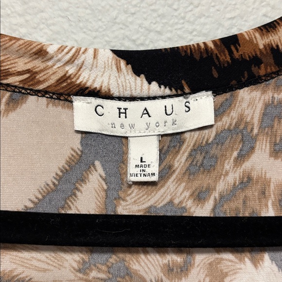 Chaus Flowly Leopard Print Women's Top Size: Large - Picture 3 of 4